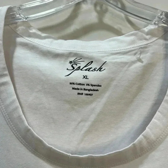 Splash White Crop T-Shirt XL Brand New - Picture 3 of 5